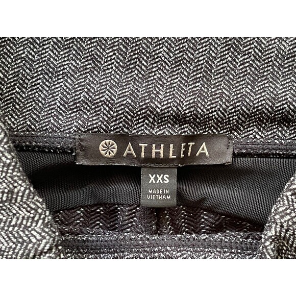 Athleta Mercer Herringbone Tight Leggings Size XXS Dark Gray Split Front Hem - Picture 7 of 7